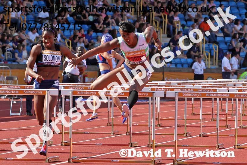 Womens 100 metres hurdles, Sainsbury's British Champs, Alexander Stadium, Birmingham. Photo: David T. Hewitson/Sprts for All Pics